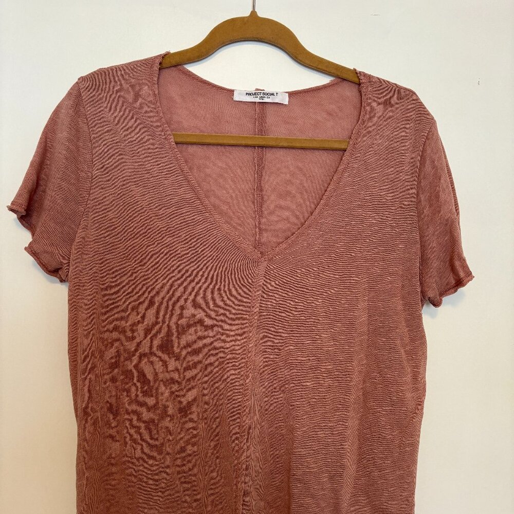 Project Social Oversized V-Neck Women's Top